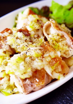 豚ばら薄切り肉ねぎ塩だれ